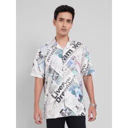 People By Pantaloons White Relaxed Fit Printed Shirt-picture-39