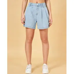 people by pantaloons Women Denim Shorts with Slip Pockets -picture-11