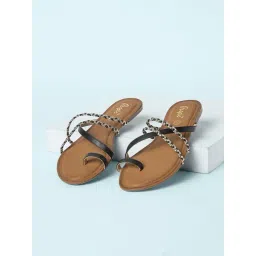 People by Pantaloons Women's Black Toe Ring Sandals-picture-44