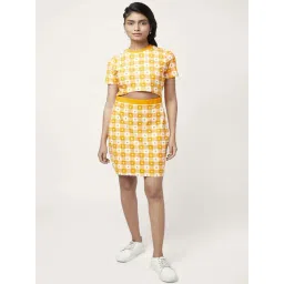 People by Pantaloons Yellow Cotton Printed Shift Dress-picture-31