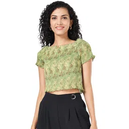 people by pantaloons Women's Abstract Print Slim Fit Top image 1