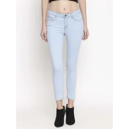 People Light Blue Mid Rise Jeans-picture-13