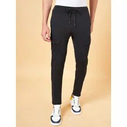 People Men Black Mid Rise Cargos-picture-17