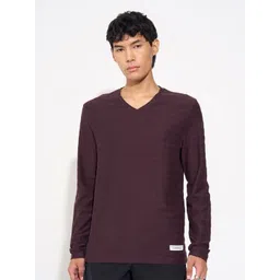 People Men Solid V-Neck Pure Cotton Regular Sleeves Regular Fit T-shirt-picture-18