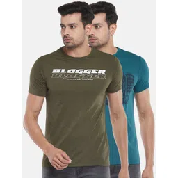 People Men Teal Typography 2 Printed Slim Fit T-shirt-picture-21