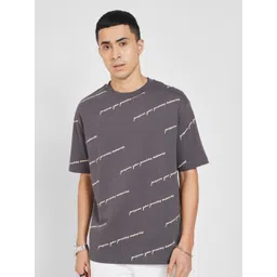 People Men Typography Printed Round Neck Pure Cotton Boxy T-shirt-picture-21