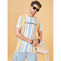 People Off White Striped Pure Cotton Slim Fit T-shirt-picture-38
