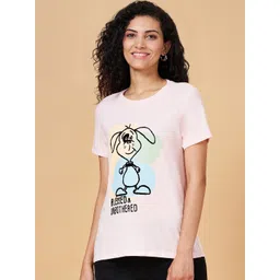 People Pink Graphic Printed Pure Cotton Slim Fit T-shirt-picture-25