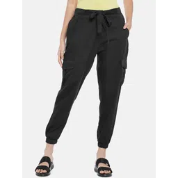 People Women Black Relaxed Cargos Trousers-picture-17