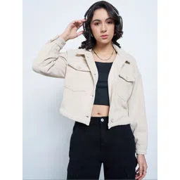 People Women Crop Woven Jacket-image-1