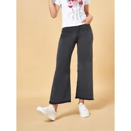 People Women Grey Flared Jeans-picture-15