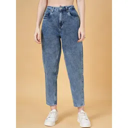 People Women Slouchy Fit Clean Look Heavy Fade Stretchable Jeans-image-34