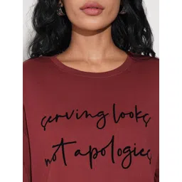 People Women Typography Printed Round Neck Pure Cotton Relaxed Fit T-shirt-picture-35