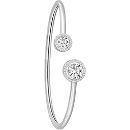 peora American Diamond Silver Plated Openable Kada Fancy Classic Bracelet For Women Girls (Size-2.4)-picture-11