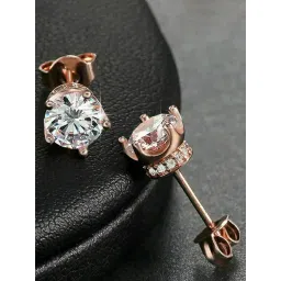 Peora American Diamond Studded Rose Gold-Plated Stud Earrings-picture-17