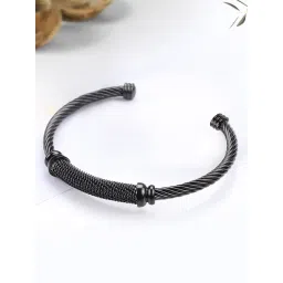 Peora Black Stainless Steel Kada Bracelet-picture-25