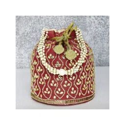 Peora Embroidered Potli Bags Handmade Ethnic Purse Evening Handbags Stylish Maroon - P88M-picture-13