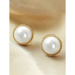Peora Gold-Plated Contemporary Pearls Studded Studs Earrings-picture-35