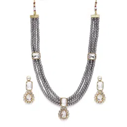 Peora Gold-Plated Crystal & Beads Jewellery Set-picture-27