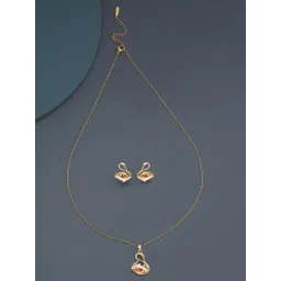 Peora Gold-Plated Crystal-Studded Jewellery Set-picture-32