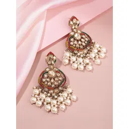 Peora Gold-Plated Crystals Contemporary Drop Earrings-picture-14