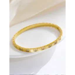 Peora Gold Plated Cubic Zirconia Studded Fancy Stylish Openable Bracelet-picture-20