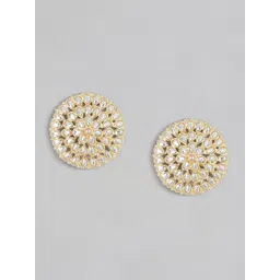 Peora Gold-Plated Kundan Circular Stud Earrings-picture-14