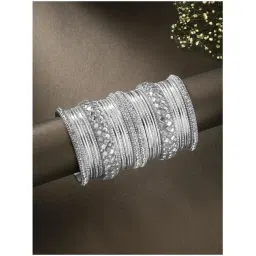 Peora Gold Plated Red Metal Chooda Bangle Set-picture-41