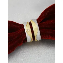 Peora Gold-Silver Gifting Engagement Wedding Couple Love Bands Rings-picture-26