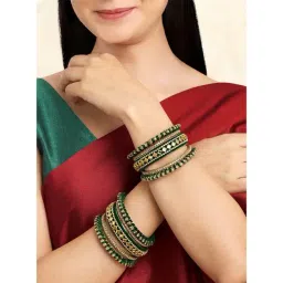 Peora Green Kundan Studded Chuda Ethnic Bangles-picture-37