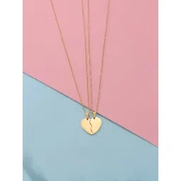 Peora Heart Shape Couple Contemporary Style Pendant Chain for Men & Women-picture-15