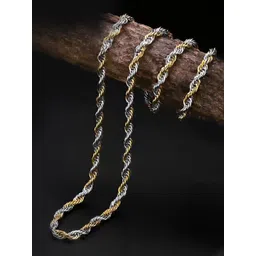 Peora Men Gold & Silver Plated Stainless Steel Rope Minimal Chain-picture-11