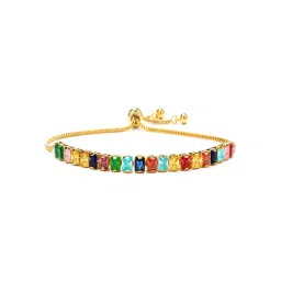 Peora Multi Crystal Studded Adjustable Flexible fit Bracelet-picture-32