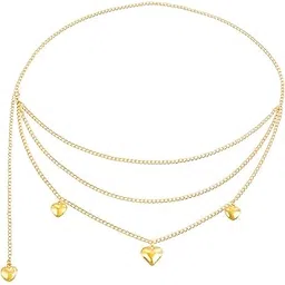 peora Multi Layer Gold Plate Waist Belt Adjusted Kamar Bandh Belly Chain Jewellery for Women & Girl-picture-27