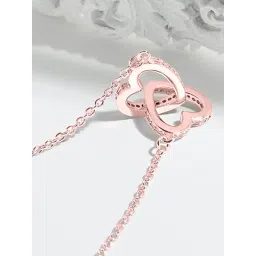 Peora Rose Gold-Plated American Diamond Studded Pendant Necklace Chain Design-picture-10