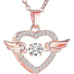 peora Rose gold Plated American Diamond Studded Pendant Necklace Chain Fashion Stylish Design Jewellery Gift For Women & Girls (PX8P127_New) - Valentines Gift for Her-picture-11