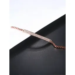 Peora Rose Gold Plated Cubic Zirconia Stylish Adjustable Bracelet-picture-30