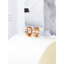Peora Rose Gold-Plated Design Hoop Earrings-picture-29