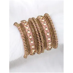 Peora Silk Thread Kundan Chooda Bangle Set-picture-19