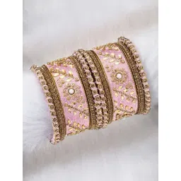 Peora Silk Thread Matching Floral Bangle Bridal Chuda -Set of 10-picture-18