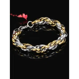 Peora Silver & Gold Stainless Steel Bracelet image 1