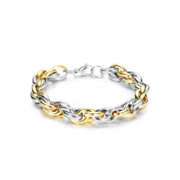 Peora Silver & Gold Stainless Steel Bracelet image 3