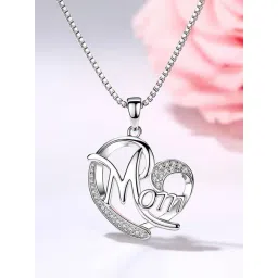 Peora Silver Gold Tone Hollow Personality Charmed Love Heart Mom Pendant Chain-picture-21