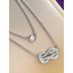 Peora Silver-Plated American Diamond Studded Pendant Necklace Chain-picture-38