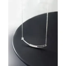 Peora Silver-Plated American Diamond Studded Pendant Necklace Chain Design-picture-12