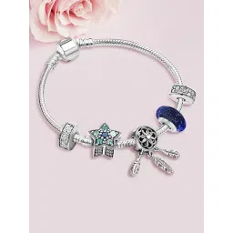 Peora Silver-Plated Cubic Zirconia Studded Bracelet-picture-45