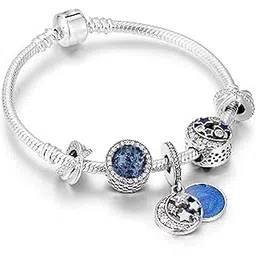 peora Silver Plated Cubic Zirconia Studded Charm Bracelet Stylish Fashion Jewellery Gift for Girls & Women-picture-13