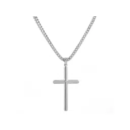 Peora Silver Plated Fancy Cross Pendant with Cuban Chain-picture-48
