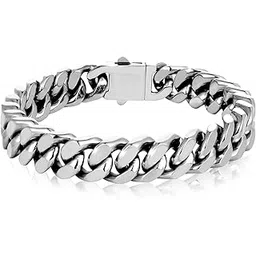 peora Silver Plated Stainless Steel Metal Openable Fancy Bracelet Stylish Jewellery Gift for Men Boys-picture-27