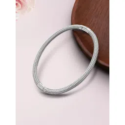 Peora Silver Stainless Steel Kada Bracelet-picture-22